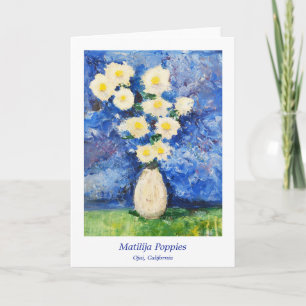 Matilija Poppies i Ojai CA, tomt anteckningskort