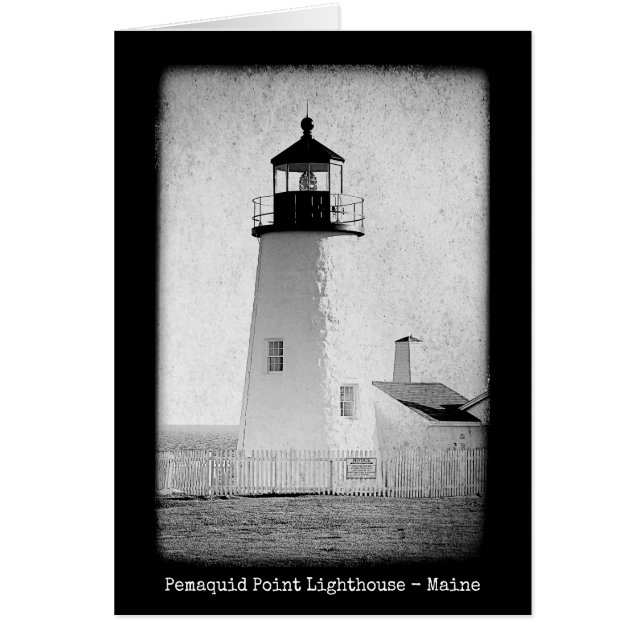 Matine Lighthouses Pemaquid Point Note Card OBS Kort (Framsidan)