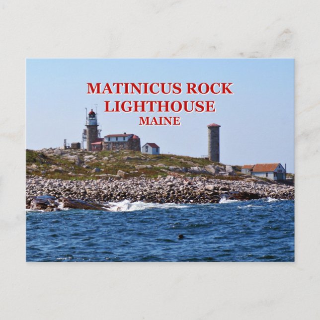 Matinicus Sten fyr, Maine vycard Vykort (Framsida)