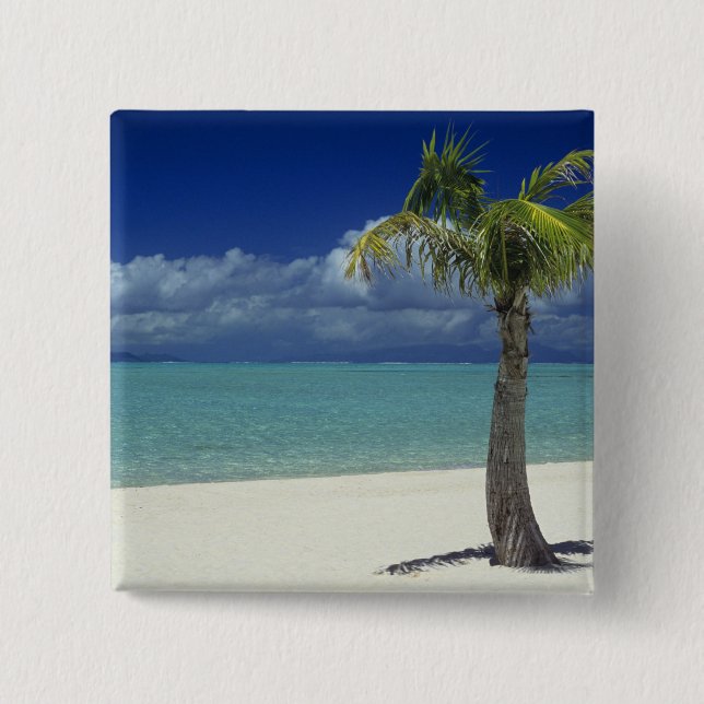 Matira Beach på ön Bora Bora, 2 Knapp (Framsida)