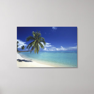 Matira Beach på ön Bora Bora, Canvastryck
