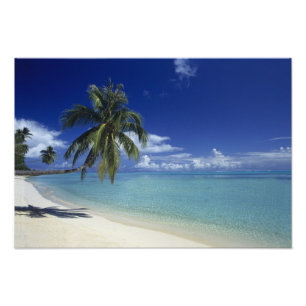 Matira Beach på ön Bora Bora, Fototryck