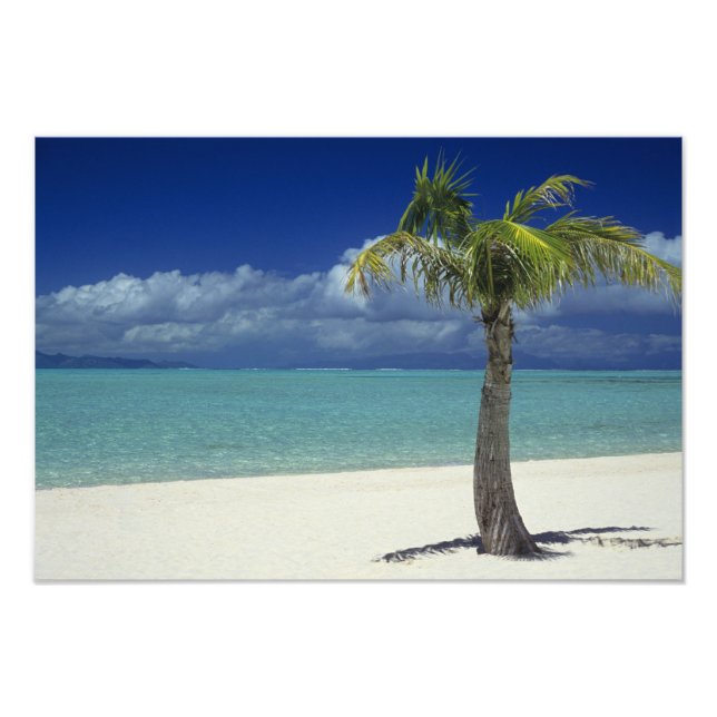 Matira Beach på ön Bora Bora, Fototryck (Framsidan)