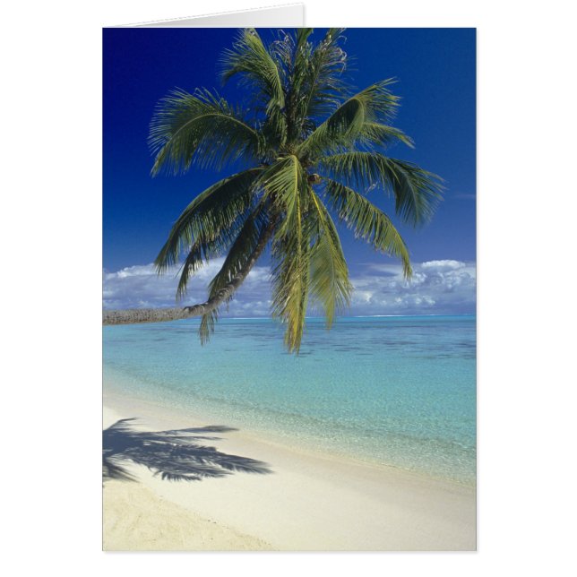 Matira Beach på ön Bora Bora, Society Hälsningskort (Framsidan)