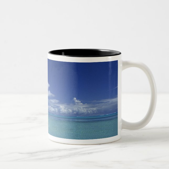 Matira Beach på ön Bora Bora, Två-Tonad Mugg (Höger)