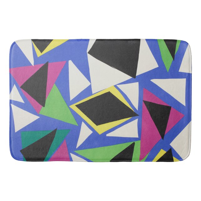 Matisse Abstrakt Geometrisk Blå Urklippskonst Badrumsmatta (Framsidan)