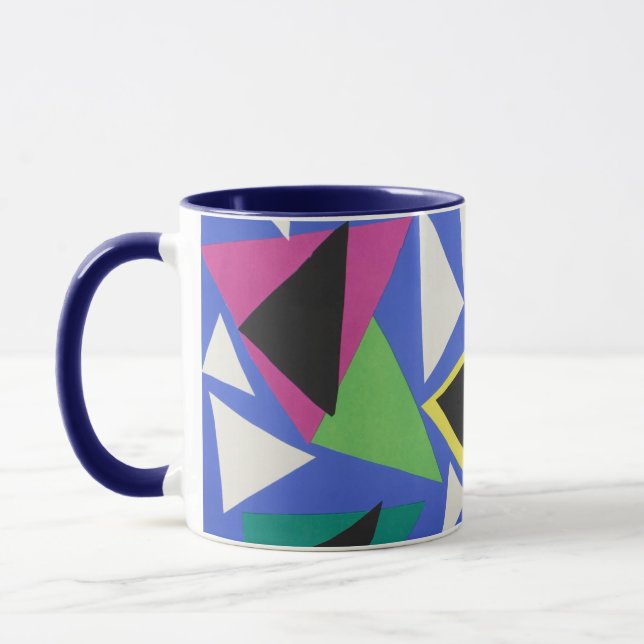 Matisse Abstrakt Geometrisk Blå Urklippskonst Mugg (Vänster)