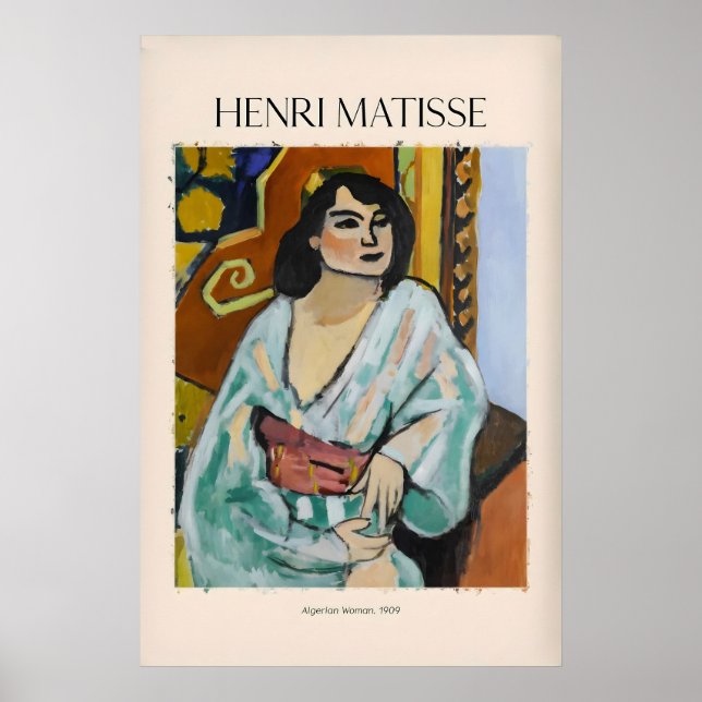 Matisse Affisch - Algerisk kvinna909 Fauvistisk vä (Framsidan)