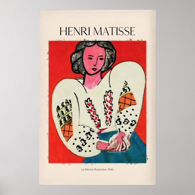 Matisse Affisch - La Blouse Roumaine940 Berömd Kon (Framsidan)
