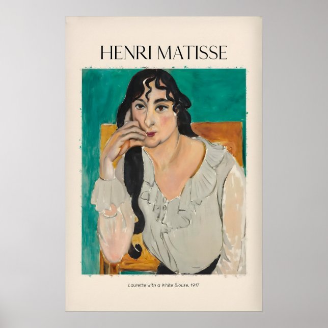 Matisse Affisch - Laurette med en vit blus917 (Framsidan)