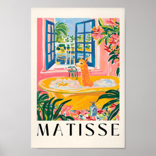 Matisse Art Print, Alpaca in Bathtub, Bathroom Dec Poster