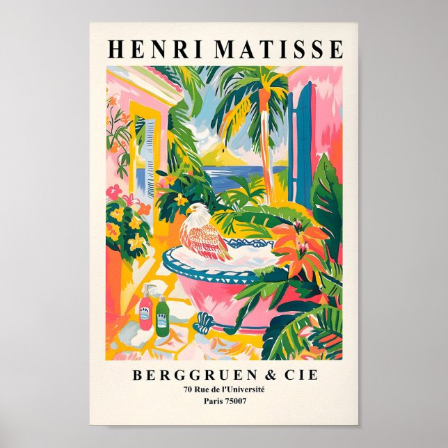 Matisse Art Print, Eagle in Bathtub Poster, Rosa M Poster (Framsidan)