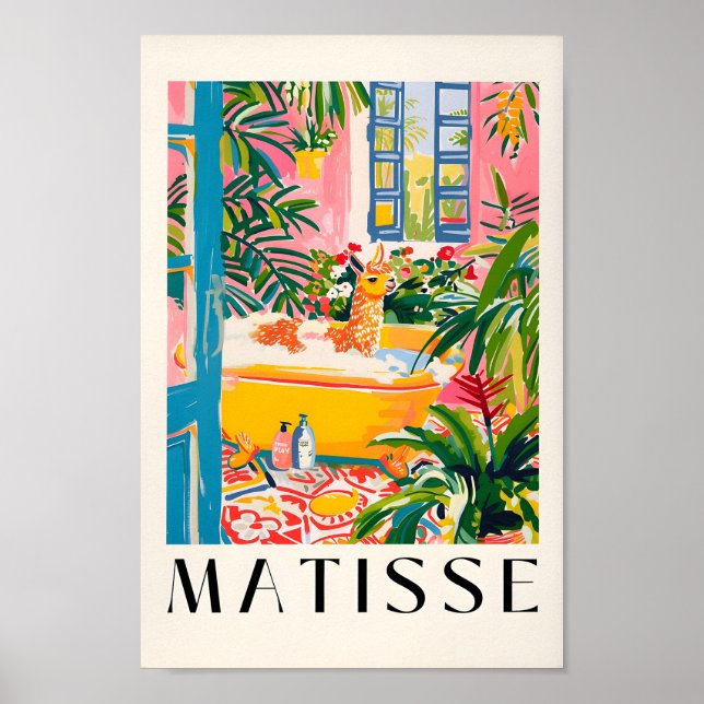 Matisse Art Print, Llama Art Print, Bathroom Decor Poster (Framsidan)