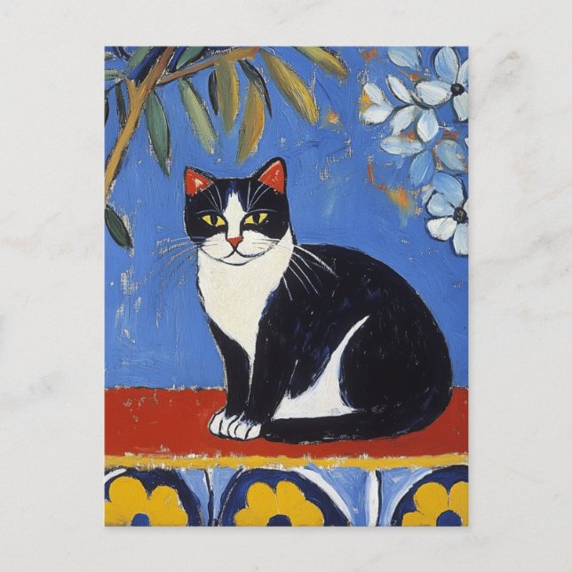 Matisse Black Cat Vintage-vykort Vykort (Framsida)