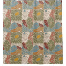 Matisse Groovy blommig  Art Nouveau 1970-tal Boho 