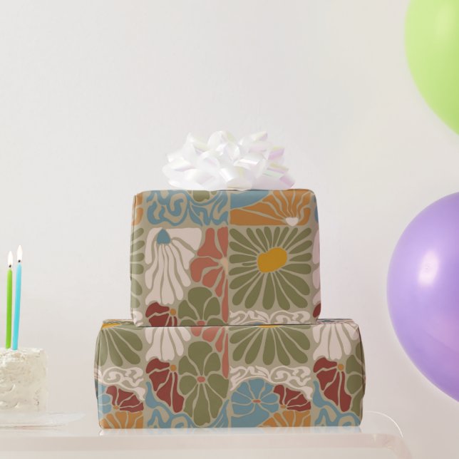 Matisse Groovy floral  Art Nouveau 1970s Boho  Presentpapper (Festgåvor)