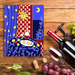 Matisse Inspired Blue Night Life Vin Lemons Vykort