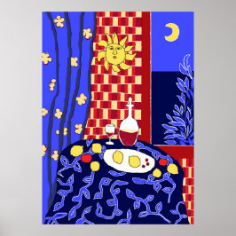 Matisse Inspired Blue Night Life Vin Poster