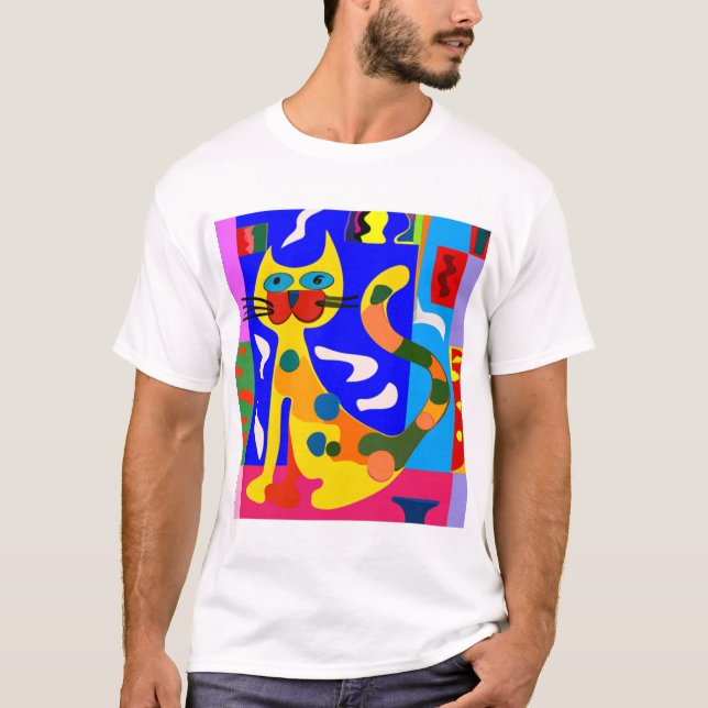Matisse Inspired Cat T Shirt (Framsida)