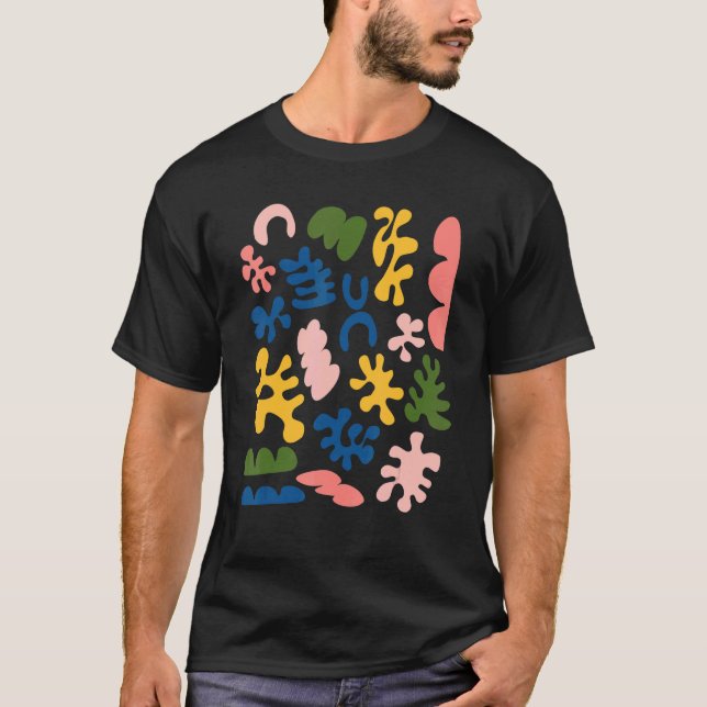 Matisse Inspired Organic Shapes Blommigt Klipp ut  T Shirt (Framsida)
