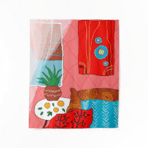 Matisse Inspired Red Room med Orangar och Aloe