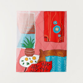 Matisse Inspired Red Room med Orangar och Aloe