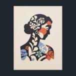 Matisse Inspired vycard - Ansikte i en kvinna Vykort<br><div class="desc">Matisse Inspired Poster - Ansikte om en kvinna fusionen av fet färg och graciösa konturer, när en abstrakt kvinna dyker upp, som förkroppsligar skönhets- och vätskefyllan.</div>