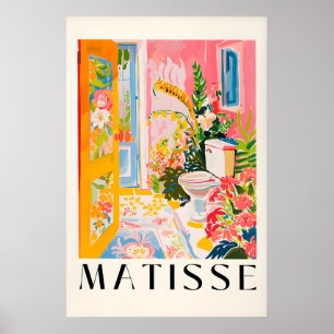 Matisse Inspirerad Badrum Konsttryck Tropisk Rosa Poster