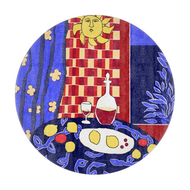 Matisse Inspirerad Blå Natt Stilleben Vin Citroner (Framsidan)
