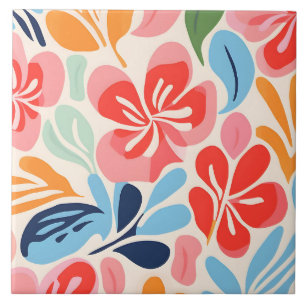 Matisse inspirerad blommigt kakelplatta