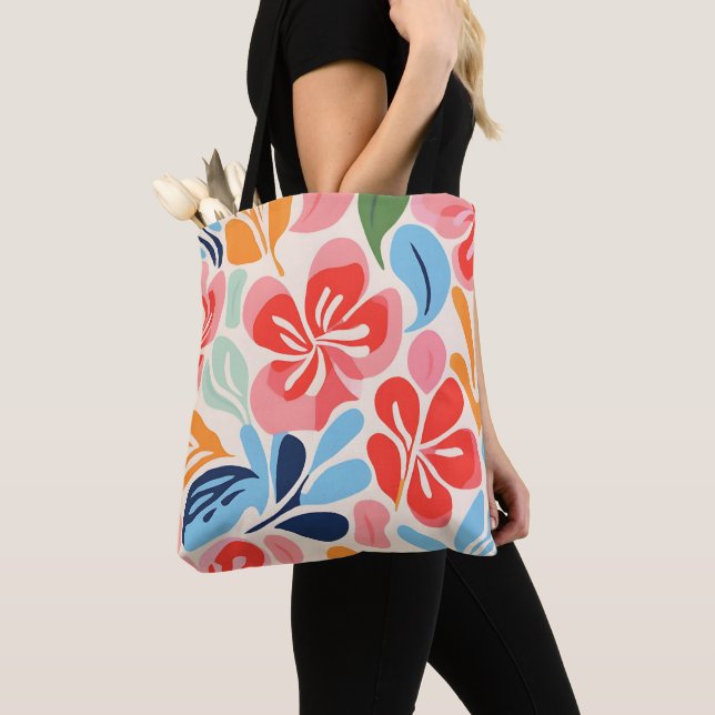 Matisse inspirerad blommigt tygkasse (Närbild)