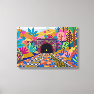 Matisse-Inspirerad Färgrik Järnvägstunnelkonst Canvastryck