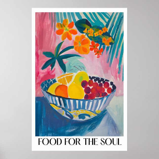 Matisse Inspirerad Fruktfat Konsttryck Stilleben Poster (Framsidan)