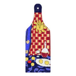 Matisse-inspirerad stilleben natt blå vin citroner