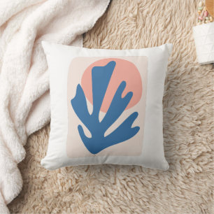 Matisse inspirerade Blå och Rosa Löv Cutout Kudde