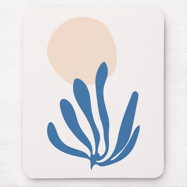Matisse inspirerade Celadon Blå, Peach Leaf Utklip Musmatta (Framsidan)