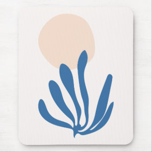 Matisse inspirerade Celadon Blue, Peach Löv Cutout Musmatta