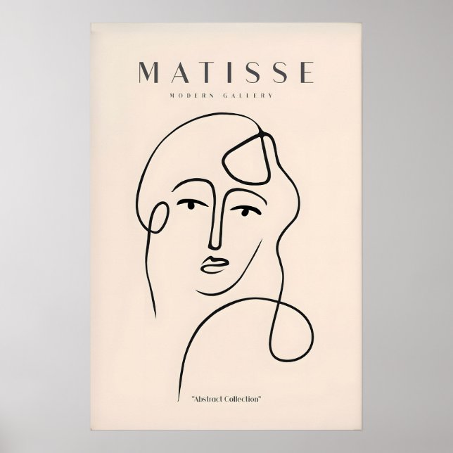 Matisse konsttryck - Abstrakt ansikte med kontinue Poster (Framsidan)