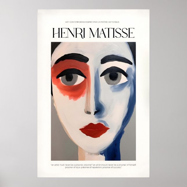 Matisse konsttryck - Abstrakt ansiktsporträttaffis Poster (Framsidan)
