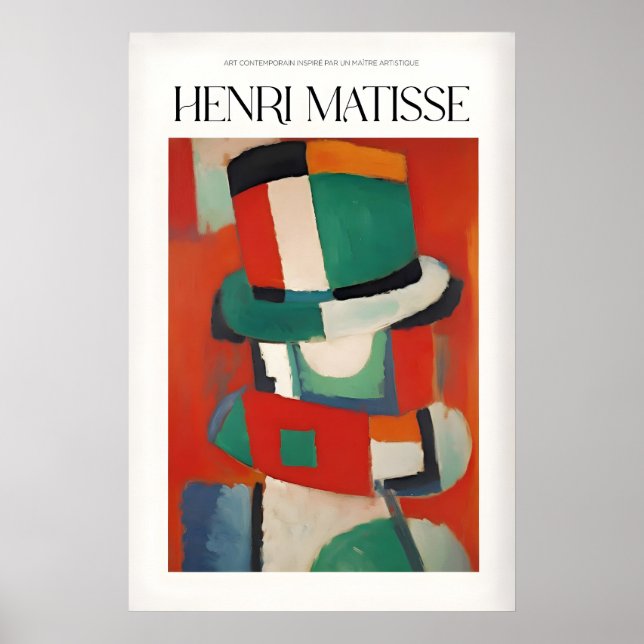 Matisse konsttryck - Abstrakt figur med hatt Poster (Framsidan)