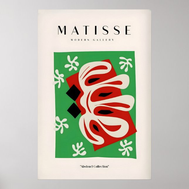 Matisse konsttryck - Abstrakt form röd grön Poster (Framsidan)