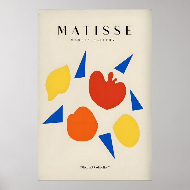 Matisse konsttryck - Abstrakt fruktformer Blå Poster (Framsidan)