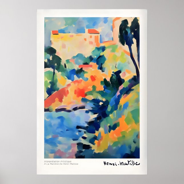 Matisse konsttryck - Abstrakt kustlandskap Poster (Framsidan)