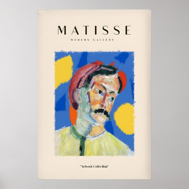 Matisse konsttryck - Abstrakt manlig porträttaffis Poster (Framsidan)