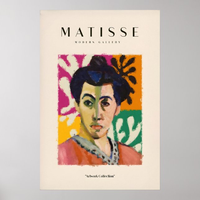 Matisse konsttryck - Abstrakt porträttaffisch Poster (Framsidan)
