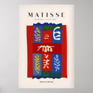Matisse konsttryck - Blå abstrakt figur Gul Poster