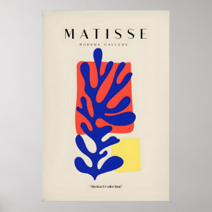 Matisse konsttryck - Blå korall abstrakt färg Poster