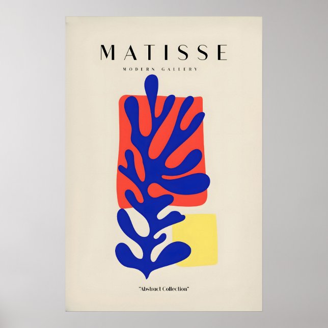 Matisse konsttryck - Blå korall abstrakt färg Poster (Framsidan)