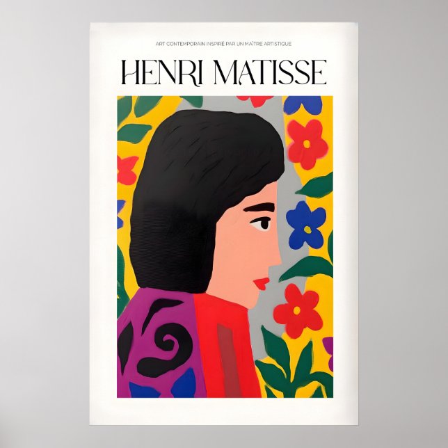 Matisse konsttryck - Blommig kvinna Poster (Framsidan)