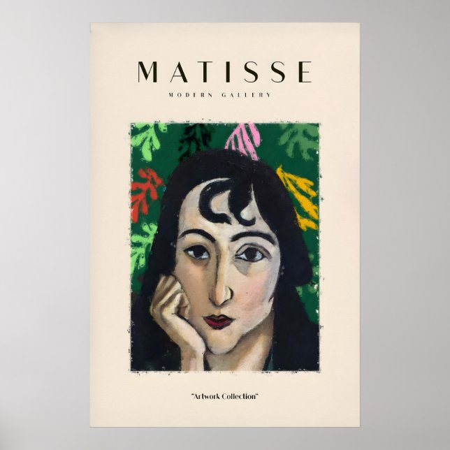 Matisse konsttryck - Eftertänksam kvinna Poster (Framsidan)